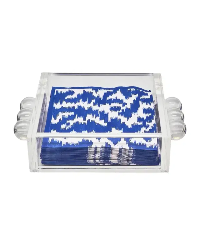 Tizo Clear Lucite Cocktail Napkin Tray with Bubbles