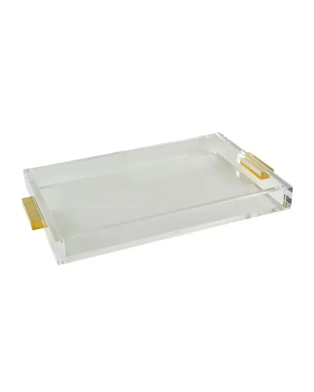 Tizo Clear Lucite Tray with Handles