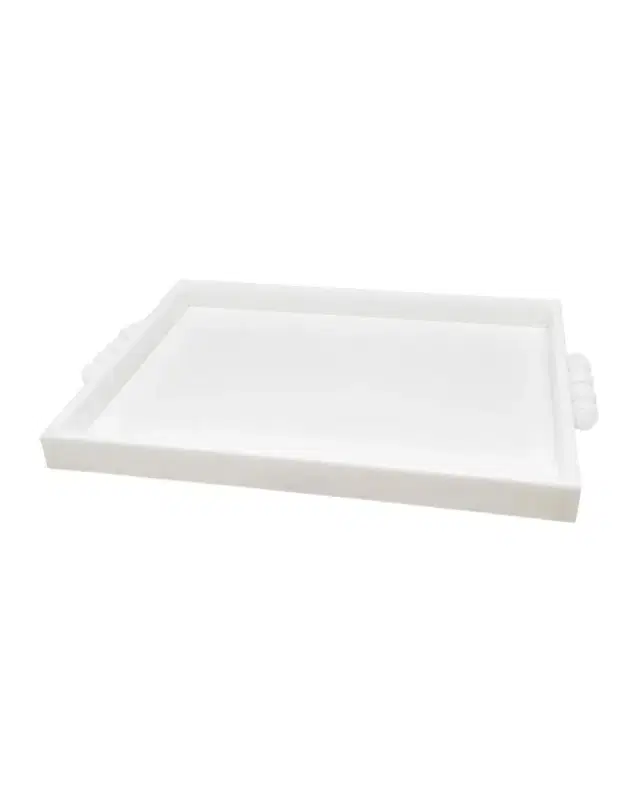 Tizo White Lucite Tray with Bubble Handles