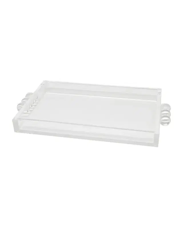 Tizo Clear Lucite Tray with Bubble Handles