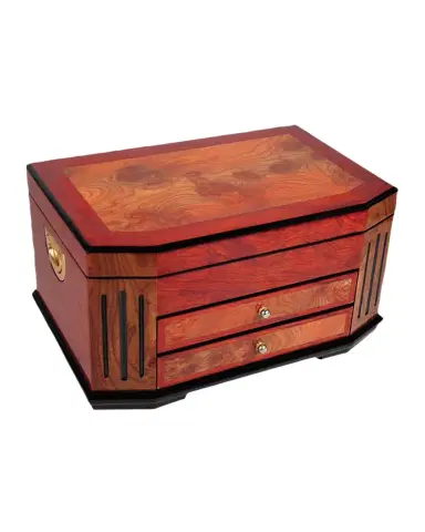 Tizo Polished Two-Tone Wood Jewelry Box with Handles | Thumbnail 1 Tizo Polished Two-Tone Wood Jewelry Box with Handles | Thumbnail 1
