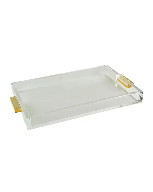 Tizo Clear Lucite Tray with Handles