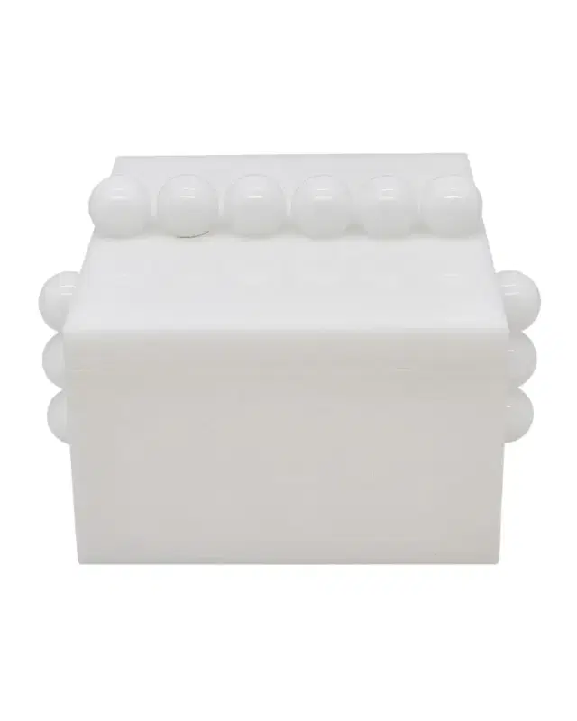 Tizo White Lucite Box with Bubbles