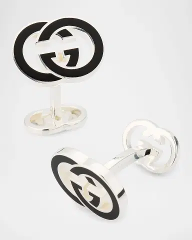 Gucci Men 's Interlocking G Enamel Cufflinks | Thumbnail 2