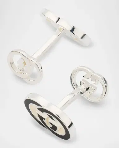 Gucci Men 's Interlocking G Enamel Cufflinks | Thumbnail 3