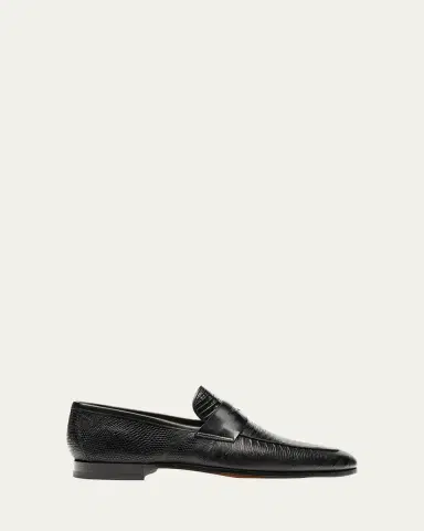 Magnanni Men's Vincente Lizard Penny Loafers | Thumbnail 3