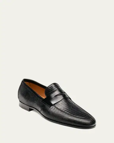 Magnanni Men's Vincente Lizard Penny Loafers | Thumbnail 4