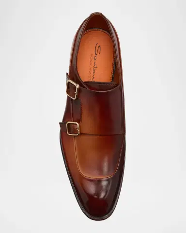 Santoni Men's Eros Double-Monk Strap Loafers | Thumbnail 3 Santoni Men's Eros Double-Monk Strap Loafers | Thumbnail 3