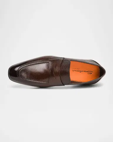 Santoni Men's Gannon Leather Penny Loafers | Thumbnail 4