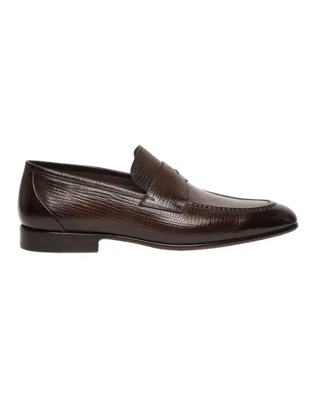 Santoni Men's Gannon Leather Penny Loafers