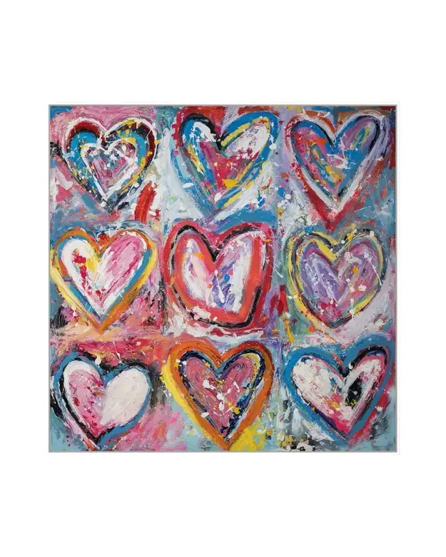 RFA Fine Art "9 Hearts" Giclee in White Floater Frame by Lara Brooke