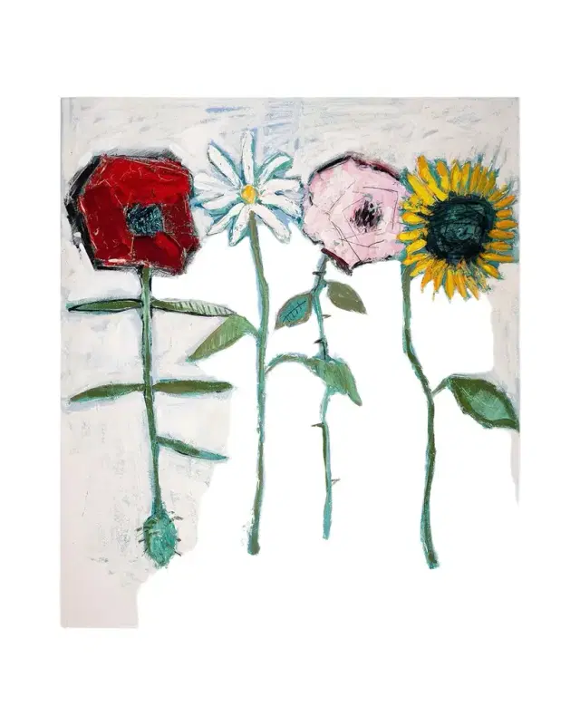RFA Fine Art "Four Flowers" Giclee on Gallery-Wrapped Canvas by H. Scott