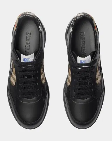 Burberry Men's Terrace Leather and Check Low-Top Sneakers | Thumbnail 2