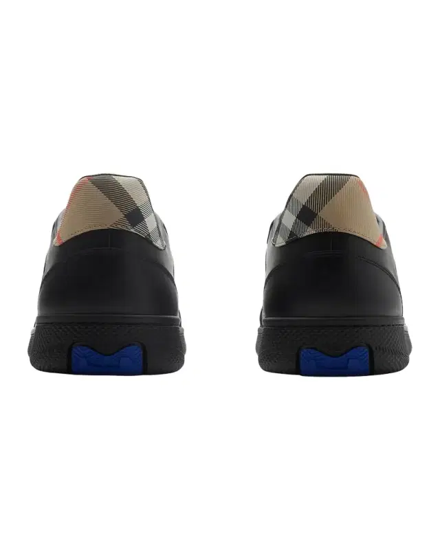 Burberry Men 's Terrace Leather and Check Low-Top Sneakers
