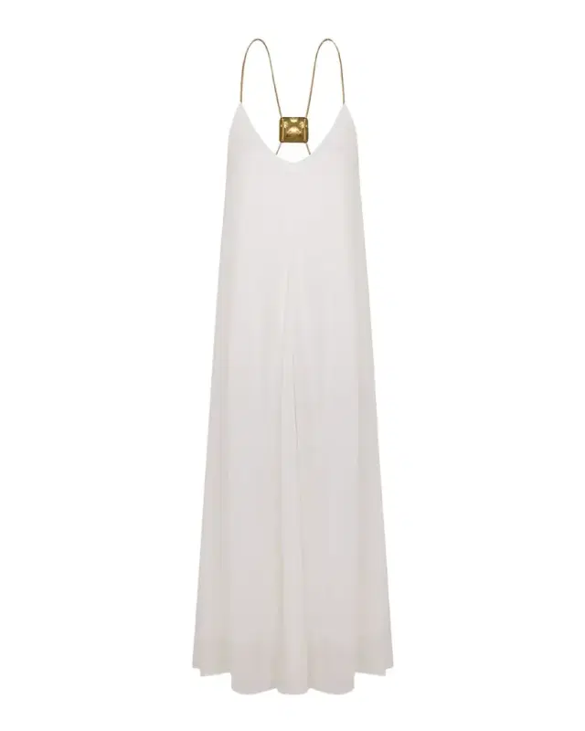 Solid Rebeca V-Neck Maxi Dress