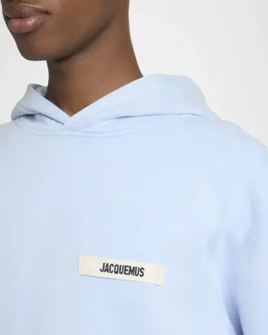 Jacquemus Men's Grosgrain Logo Cotton Hoodie | Thumbnail 4