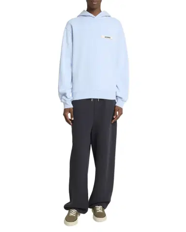 Jacquemus Men's Grosgrain Logo Cotton Hoodie | Thumbnail 1