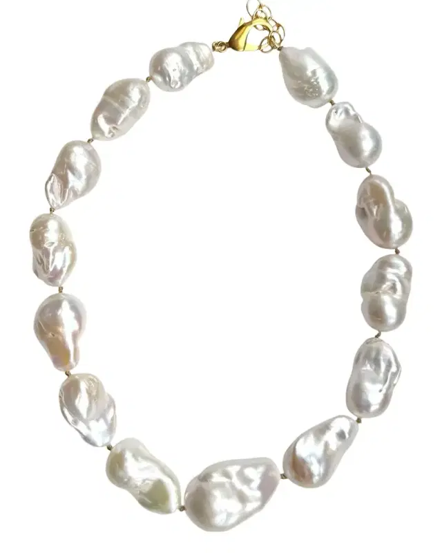 Large Baroque Pearl Knotted Necklace