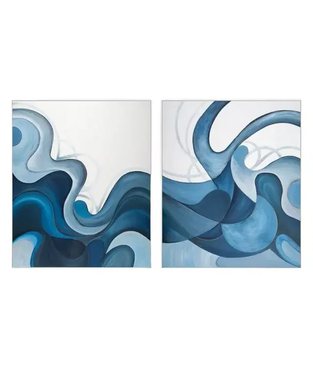 RFA Fine Art "Azure Drift" Hand-Embellished Giclee Diptych by H. Scott