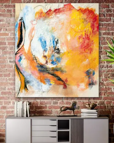 RFA Fine Art "Orange Abstract" Hand-Embellished Giclee by Lara Brooke | Thumbnail 2 RFA Fine Art "Orange Abstract" Hand-Embellished Giclee by Lara Brooke | Thumbnail 2
