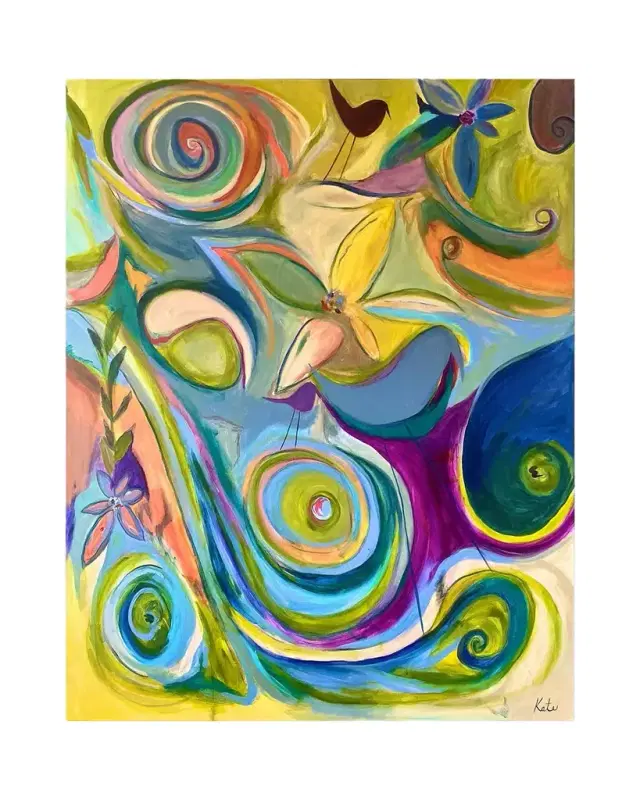 RFA Fine Art "Birdhouse" Hand-Embellished Giclee by Kate Baldock