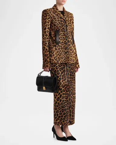 Khaite Loxley Leopard-Print Ponyhair Maxi Skirt | Thumbnail 2