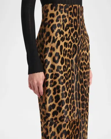 Khaite Loxley Leopard-Print Ponyhair Maxi Skirt | Thumbnail 5