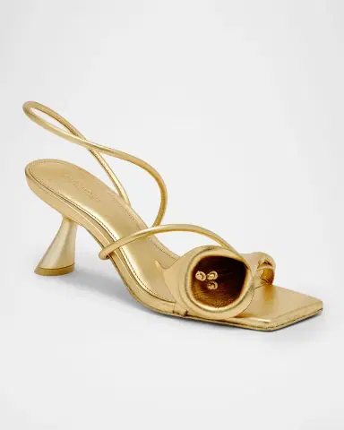Cult Gaia Ria Calla Lily Metallic Leather Sandals | Thumbnail 2 Cult Gaia Ria Calla Lily Metallic Leather Sandals | Thumbnail 2