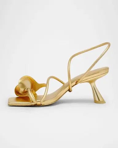 Cult Gaia Ria Calla Lily Metallic Leather Sandals | Thumbnail 4 Cult Gaia Ria Calla Lily Metallic Leather Sandals | Thumbnail 4