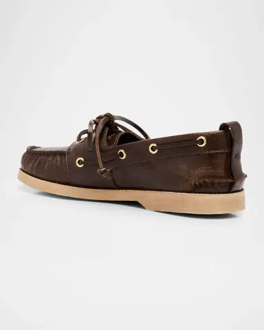 Golden Goose Men's Leather Moc-Toe Boat Shoes | Thumbnail 4 Golden Goose Men's Leather Moc-Toe Boat Shoes | Thumbnail 4