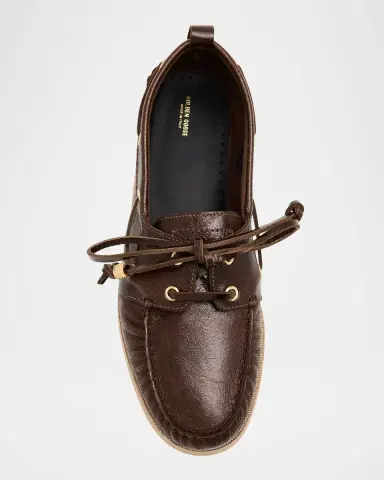Golden Goose Men's Leather Moc-Toe Boat Shoes | Thumbnail 5 Golden Goose Men's Leather Moc-Toe Boat Shoes | Thumbnail 5
