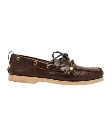 Golden Goose Men's Leather Moc-Toe Boat Shoes | Thumbnail 1 Golden Goose Men's Leather Moc-Toe Boat Shoes | Thumbnail 1