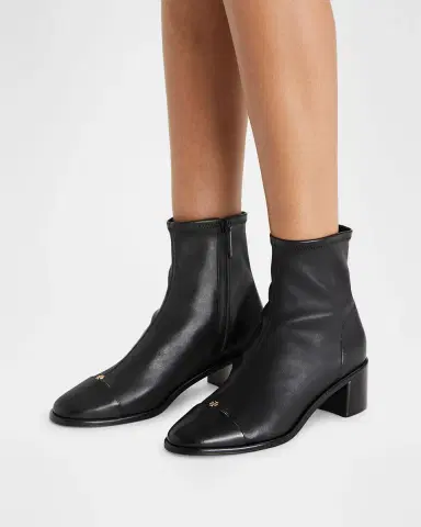 Tory Burch Cap-Toe Leather Ankle Boots | Thumbnail 2 Tory Burch Cap-Toe Leather Ankle Boots | Thumbnail 2