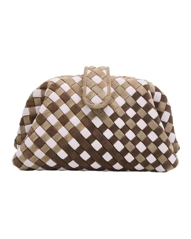 Small Lauren 1980 Padded Intrecciato Reborn Suede and Leather Clutch