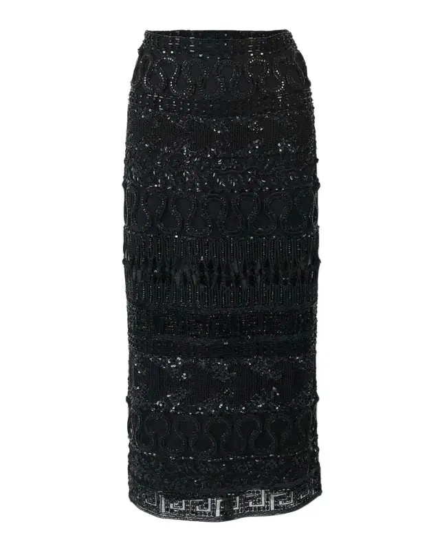 Crystal Embellished Midi Skirt