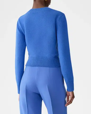 Carolina Herrera Flower Wool Crewneck Cardigan | Thumbnail 3 Carolina Herrera Flower Wool Crewneck Cardigan | Thumbnail 3