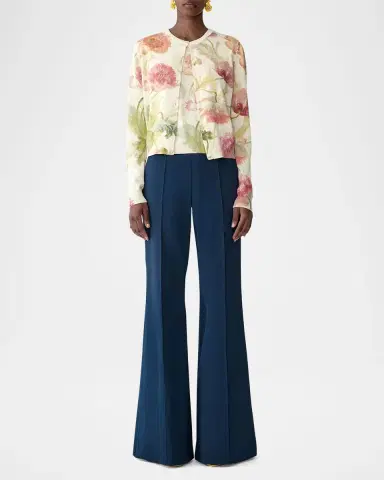 Carolina Herrera Floral Print Sleeveless Silk-Cotton Sweater | Thumbnail 2 Carolina Herrera Floral Print Sleeveless Silk-Cotton Sweater | Thumbnail 2