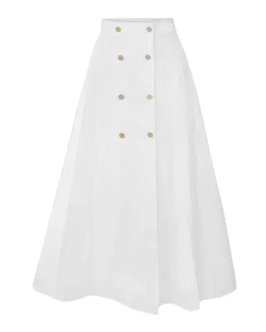 Carolina Herrera A-Line Sailor-Button Midi Skirt | Thumbnail 1