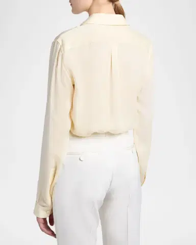 Tom Ford Washed Silk Georgette Button-Down Shirt | Thumbnail 3 Tom Ford Washed Silk Georgette Button-Down Shirt | Thumbnail 3