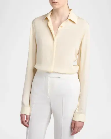 Tom Ford Washed Silk Georgette Button-Down Shirt | Thumbnail 4 Tom Ford Washed Silk Georgette Button-Down Shirt | Thumbnail 4