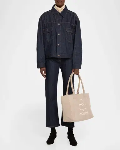 Isabel Marant Yenky Zip Canvas Cotton Tote Bag | Thumbnail 5