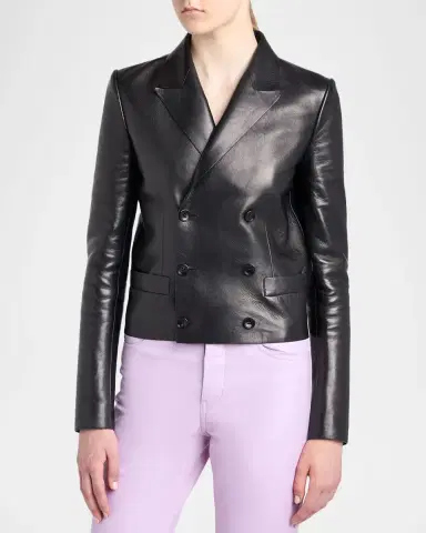 Tom Ford Nappa Leather Double-Breasted Blazer | Thumbnail 4 Tom Ford Nappa Leather Double-Breasted Blazer | Thumbnail 4