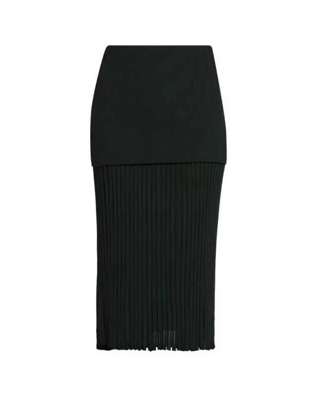 Luiza Rib-Knit Midi Skirt
