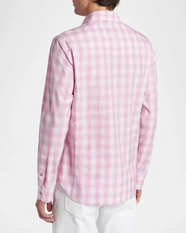 Tom Ford Men's Cotton Plaid Slim-Fit Snap Front Western Shirt | Thumbnail 3