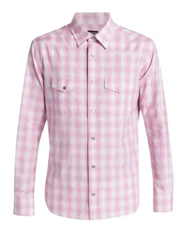 Tom Ford Men's Cotton Plaid Slim-Fit Snap Front Western Shirt | Thumbnail 1
