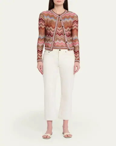 Missoni Multicolor Snake Chevron Crewneck Cardigan | Thumbnail 2 Missoni Multicolor Snake Chevron Crewneck Cardigan | Thumbnail 2