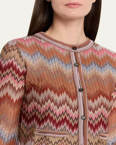 Missoni Multicolor Snake Chevron Crewneck Cardigan | Thumbnail 5 Missoni Multicolor Snake Chevron Crewneck Cardigan | Thumbnail 5