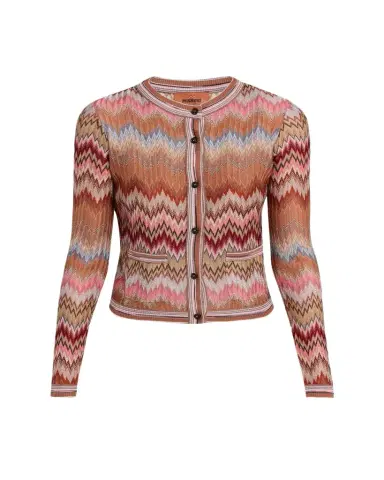 Missoni Multicolor Snake Chevron Crewneck Cardigan | Thumbnail 1 Missoni Multicolor Snake Chevron Crewneck Cardigan | Thumbnail 1