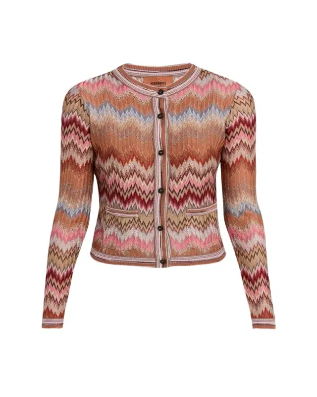 Missoni Multicolor Snake Chevron Crewneck Cardigan
