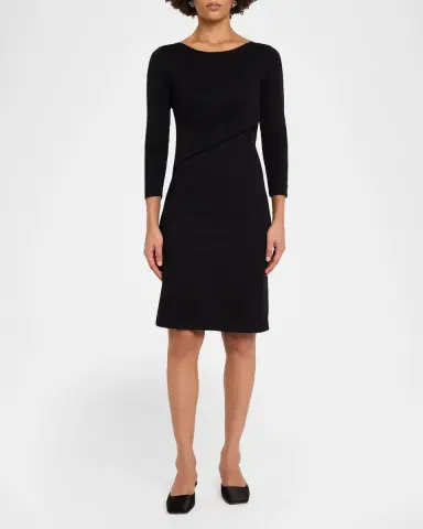 Emporio Armani Ruched 3/4-Sleeve Dress | Thumbnail 2